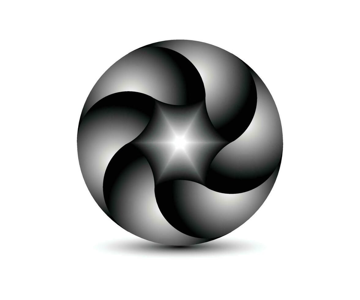 Circle with 6 segments and gradients logo or icon vector