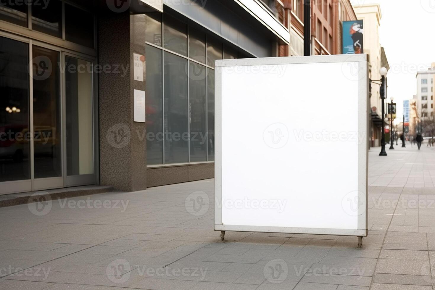 a Blank white sign board mockup isolated outside photo