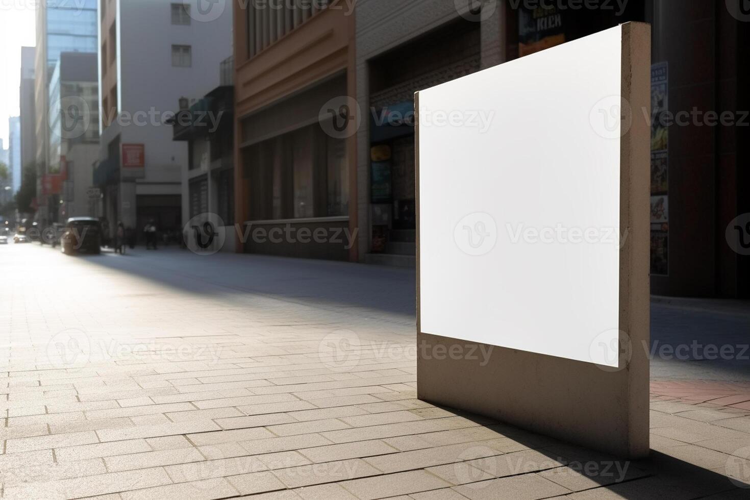 a Blank white sign board mockup isolated outside photo