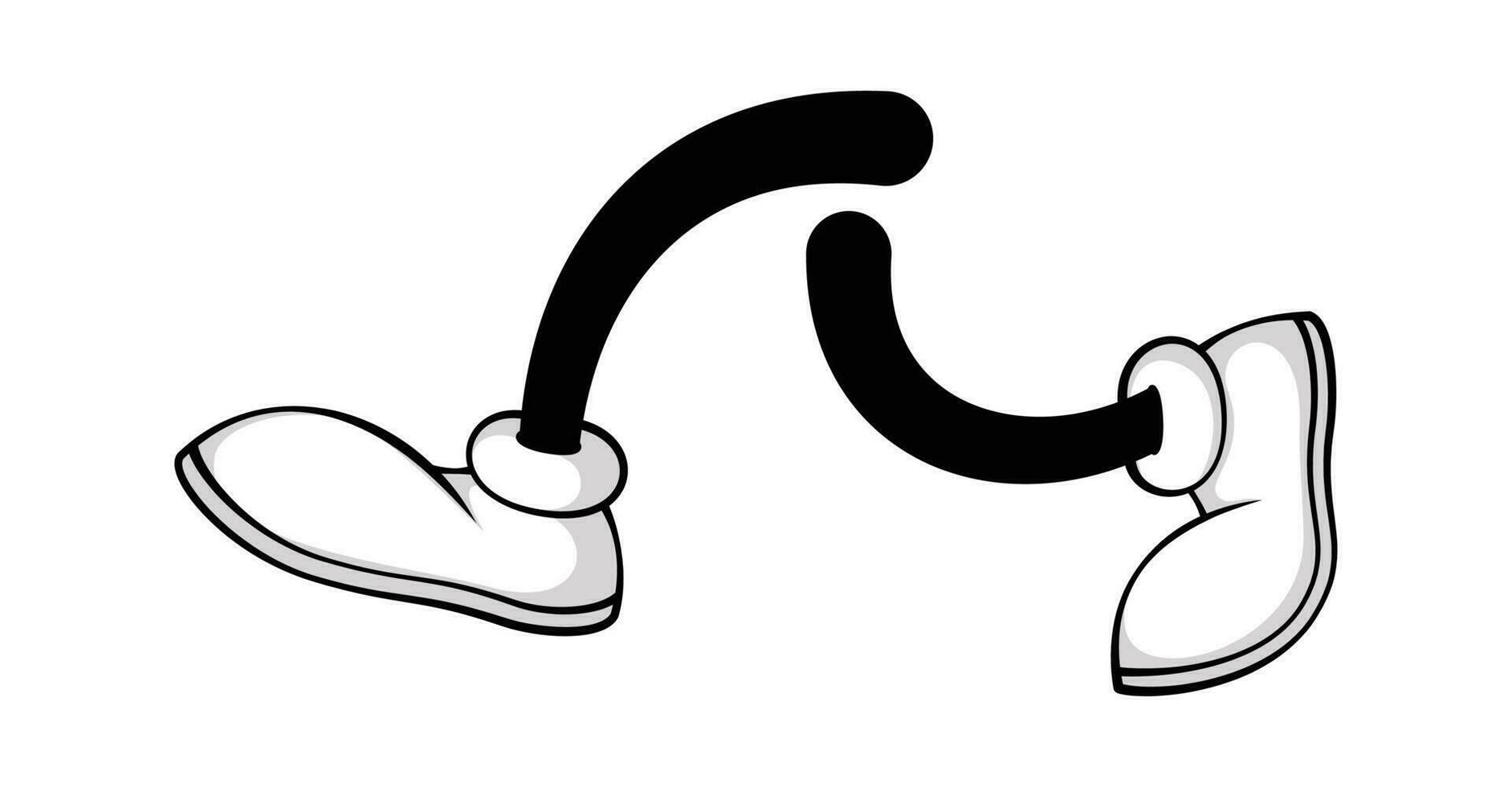 Cartoon legs walking, cartoon clip art isolated in white shoes vector
