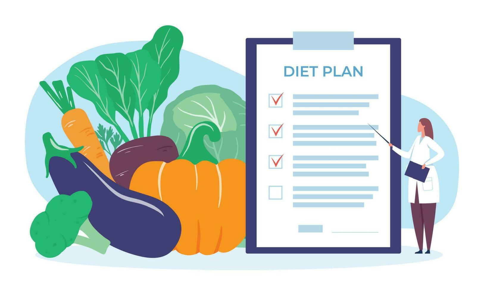 Diet healthy nutrition with fresh vegetables and foodstuff vector