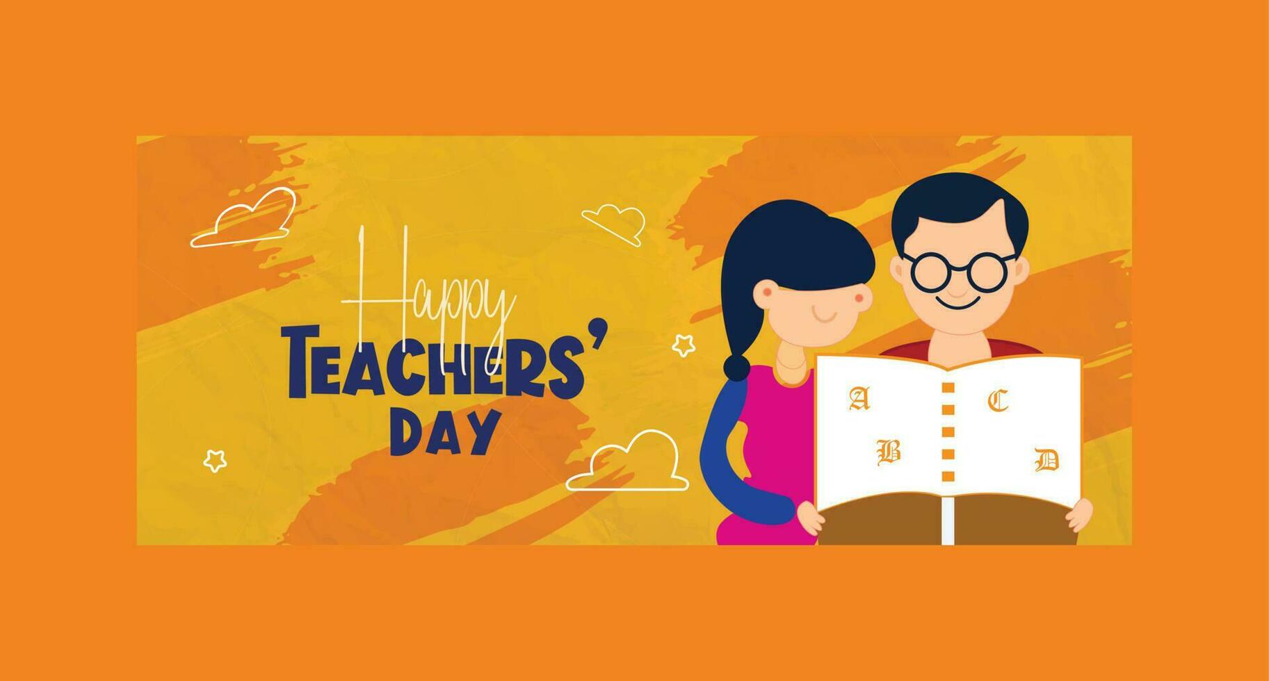 Vector happy teacher's day banner design