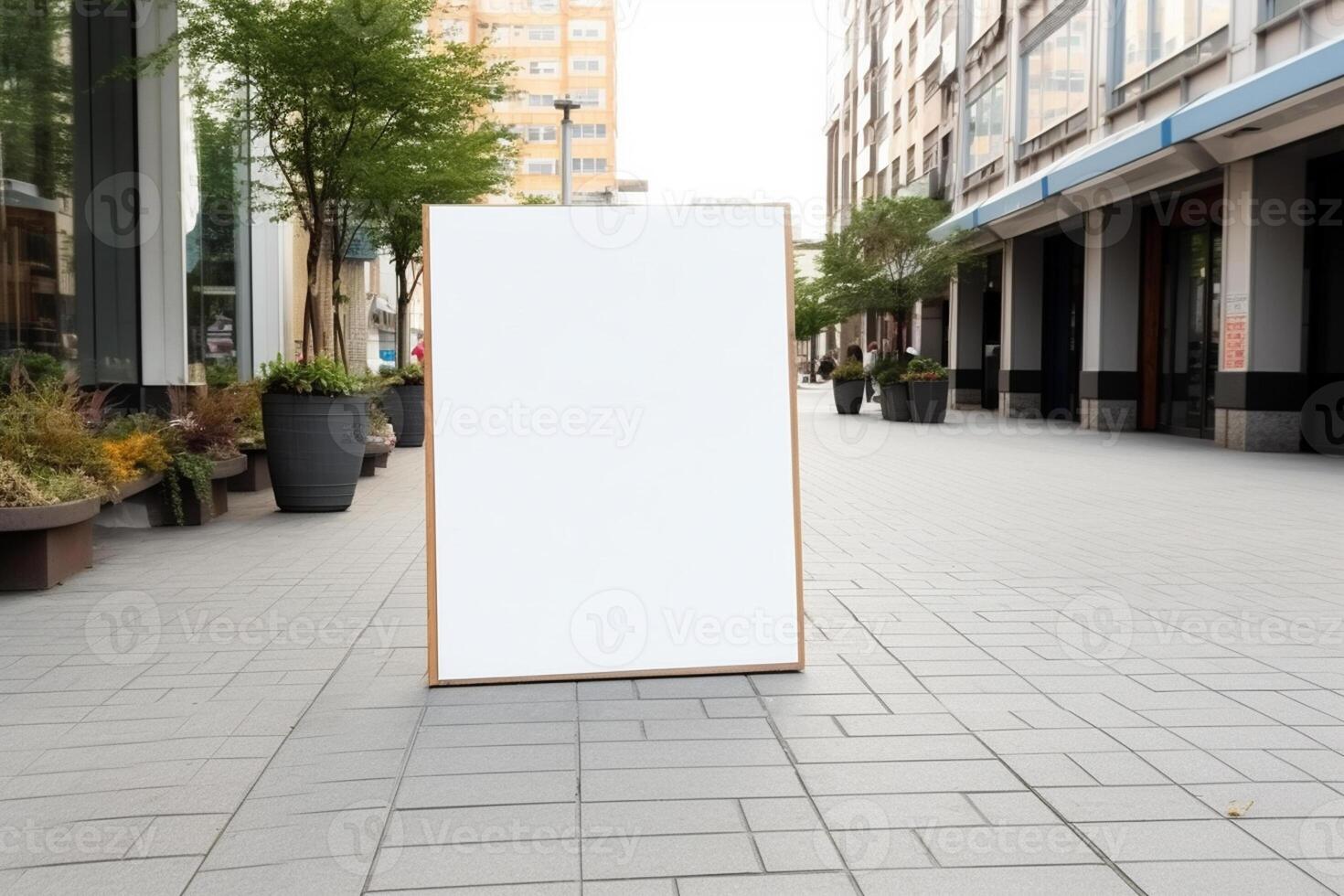 a Blank white sign board mockup isolated outside photo