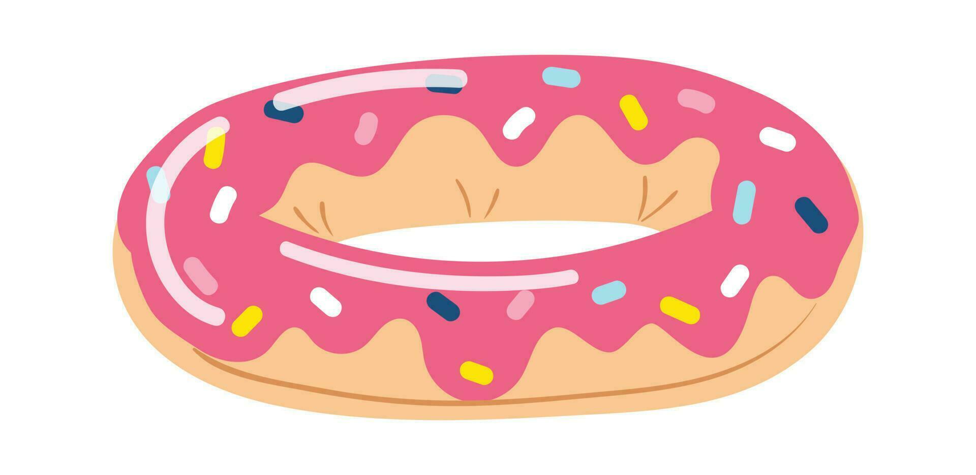 dibujos animados de colores rosquilla con dulce Adición aislado en blanco antecedentes vector