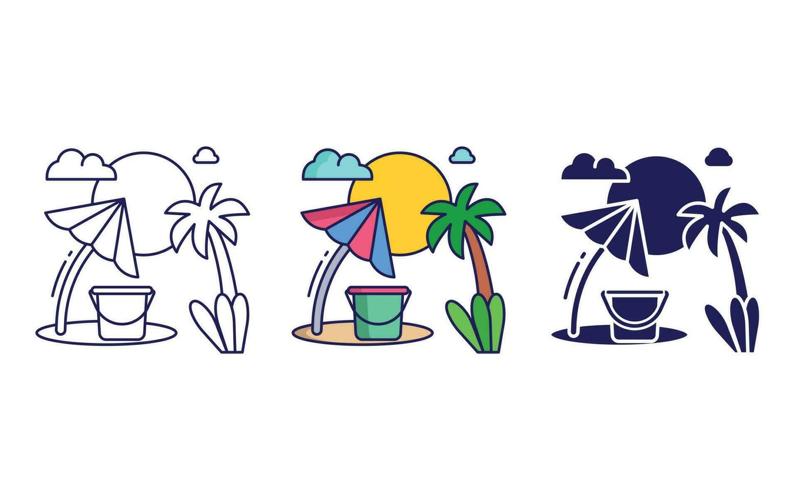 Summer beach vector icon