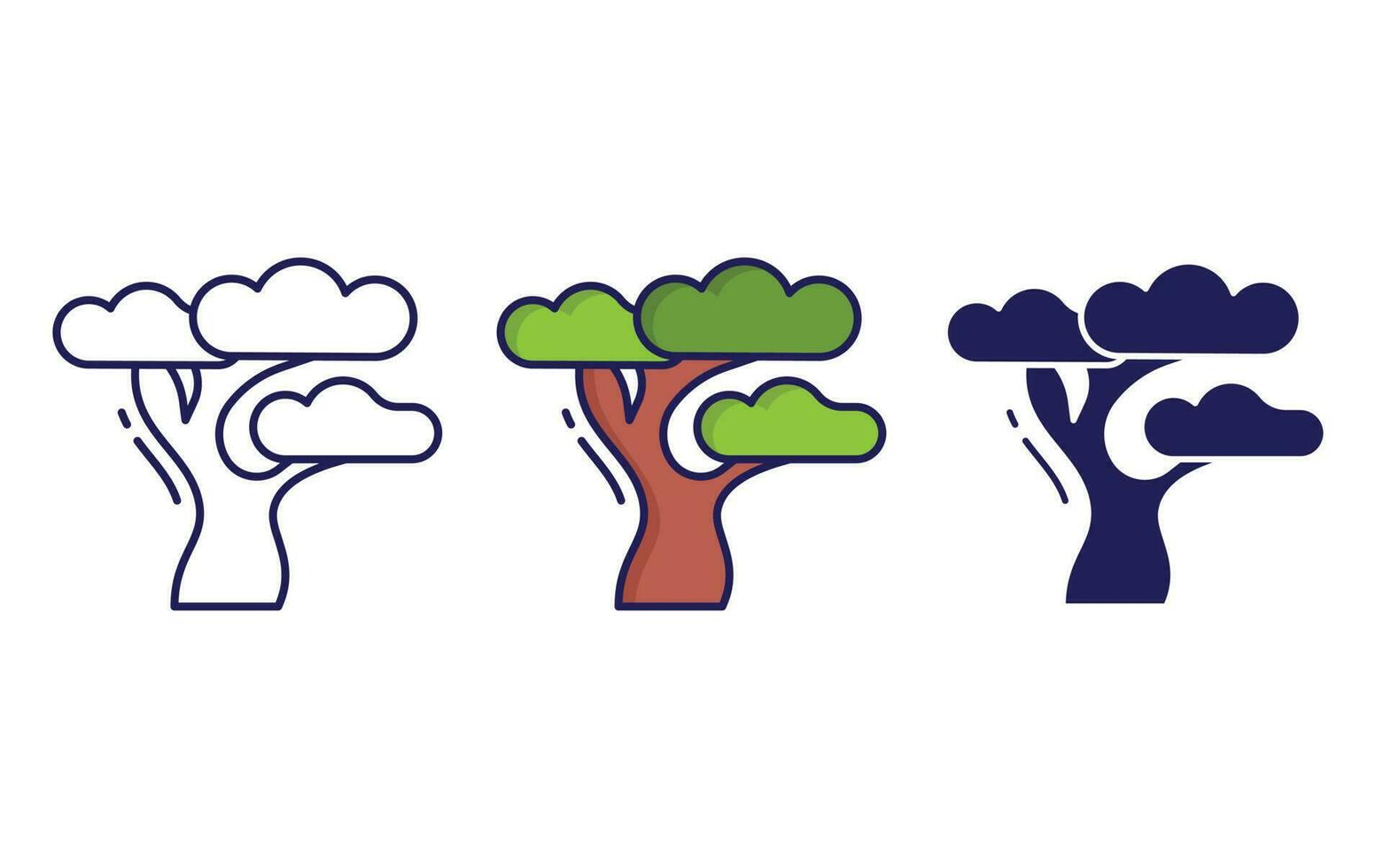 honey locust tree vector icon