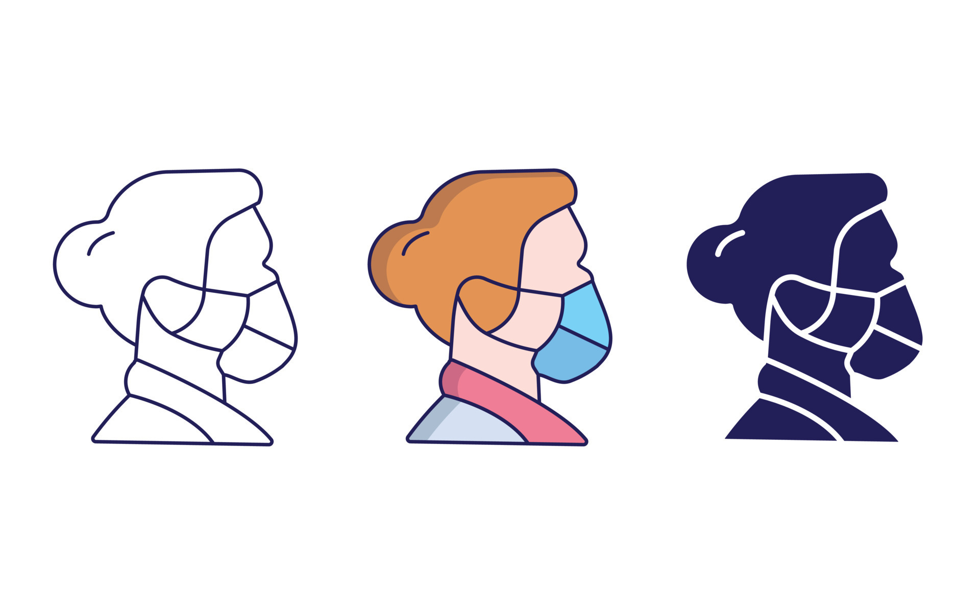 Female With Mask vector icon 23332780 Vector Art at Vecteezy
