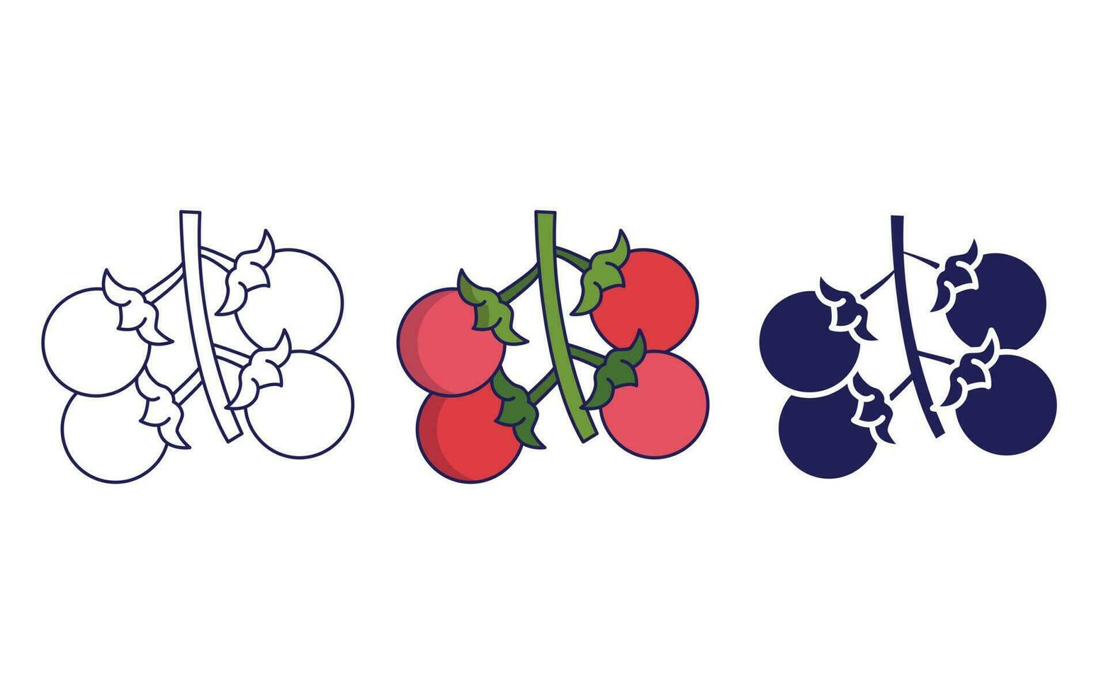 Cherry tomatos vector icon