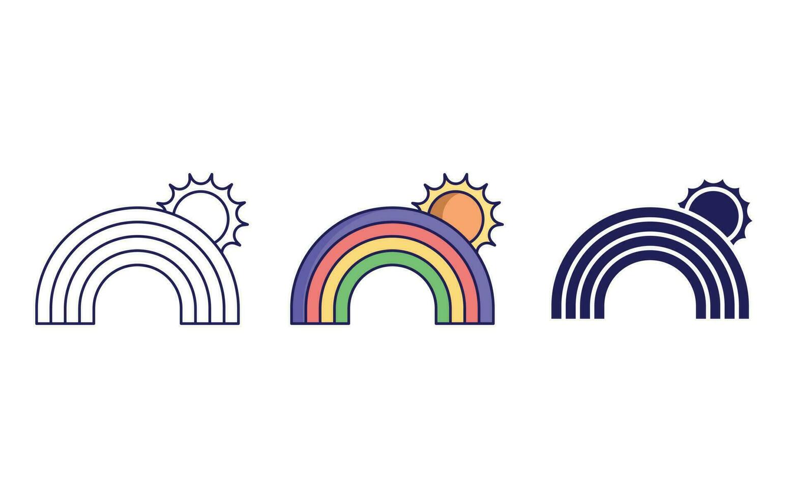 icono de vector de arco iris