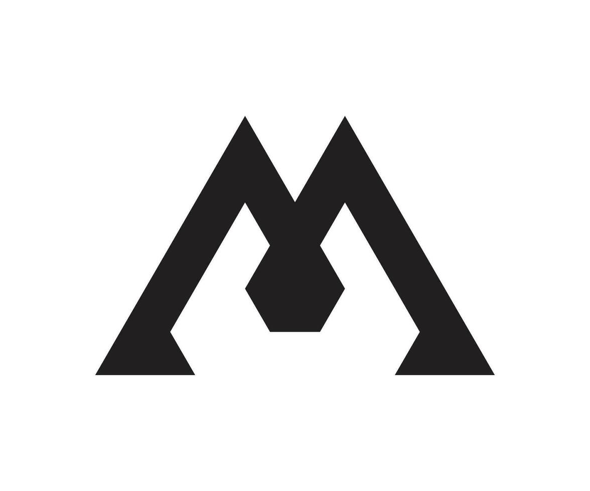 Minimal M logo design vector template