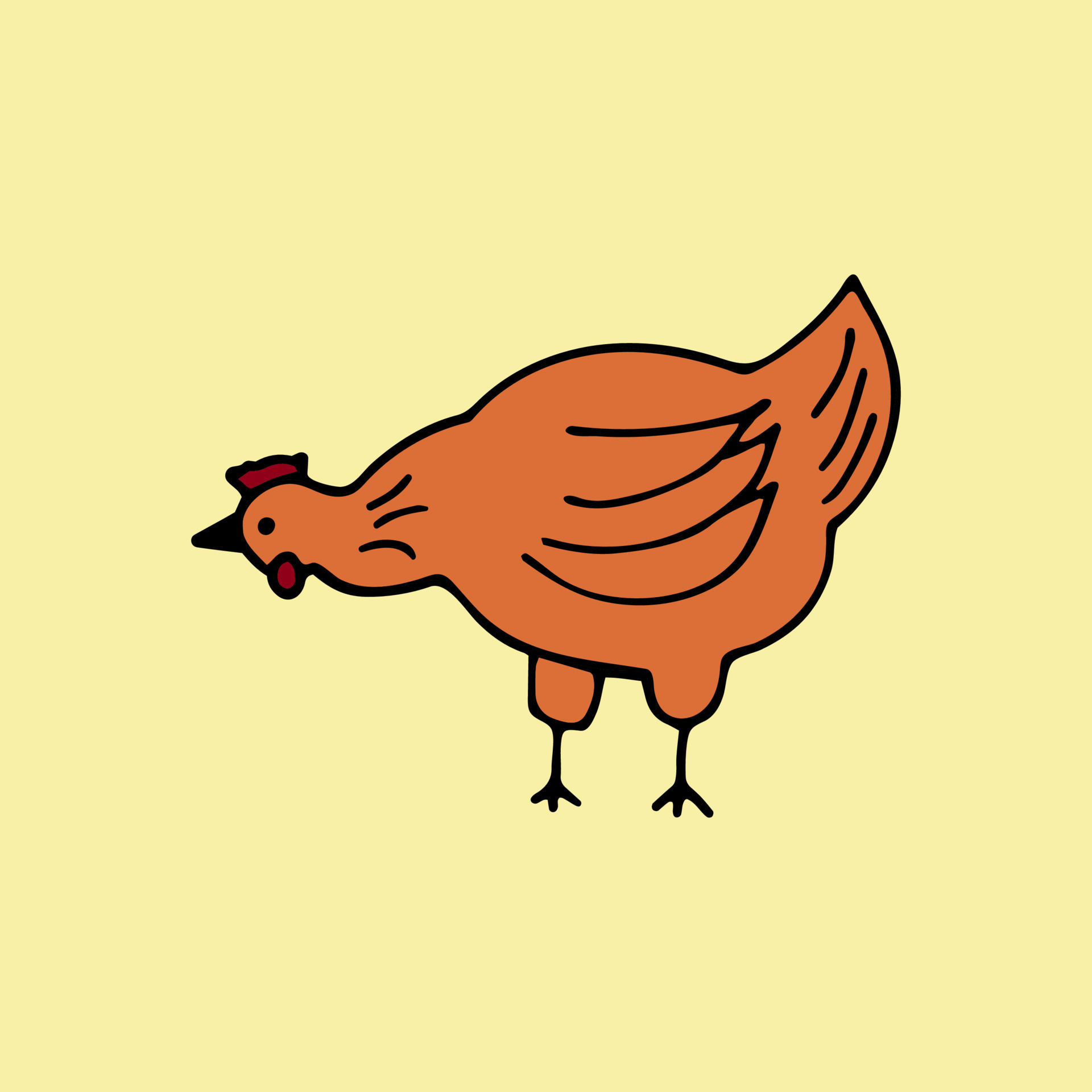 The chicken is walking. Colorful vector illustration 23333416 Vector ...