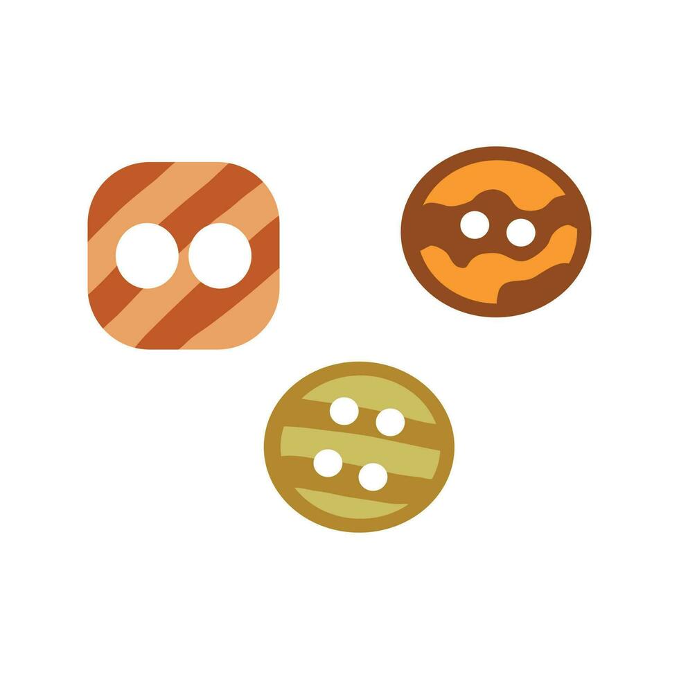 Set of small buttons. Hand drawn vector element