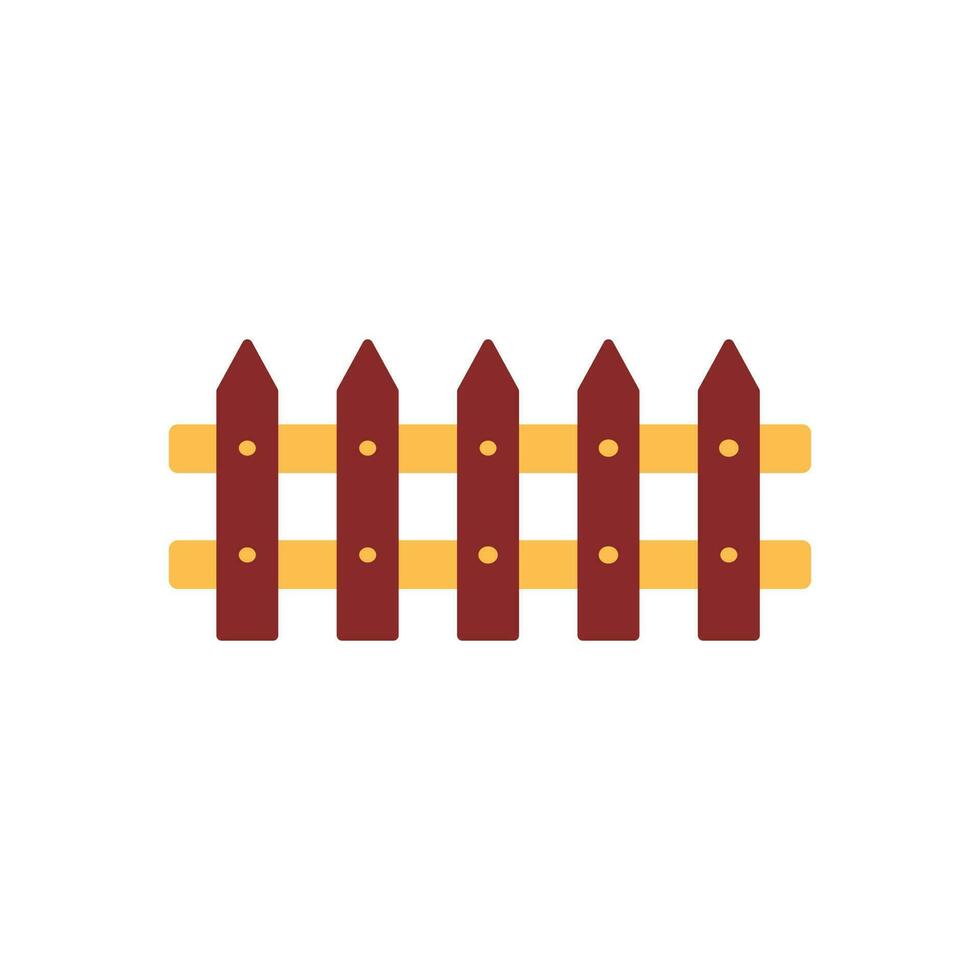Wooden fence with triangular tops. Vector hand drawn