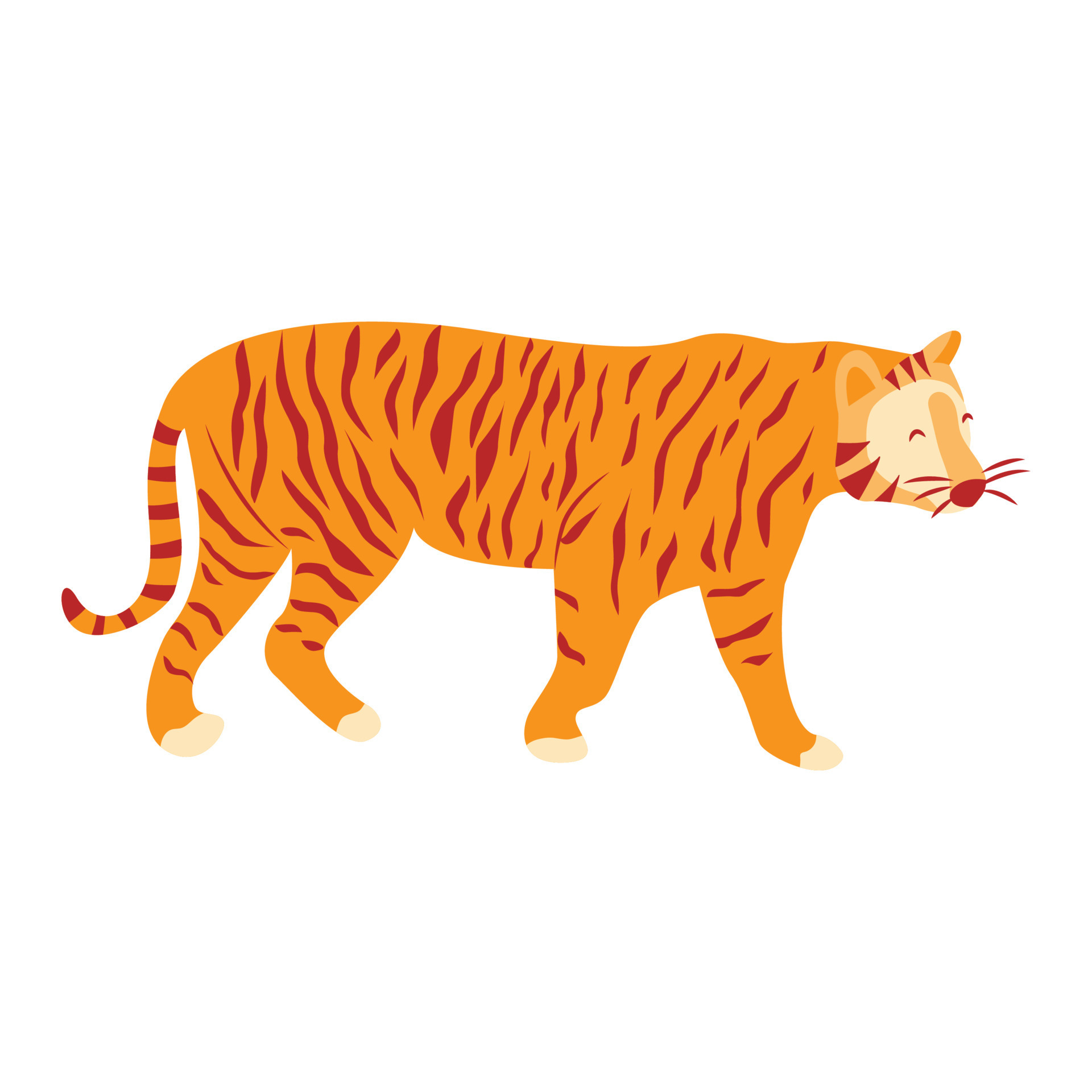 Tiger is coming. Vector hand drawn isolated card 23333469 Vector Art at ...