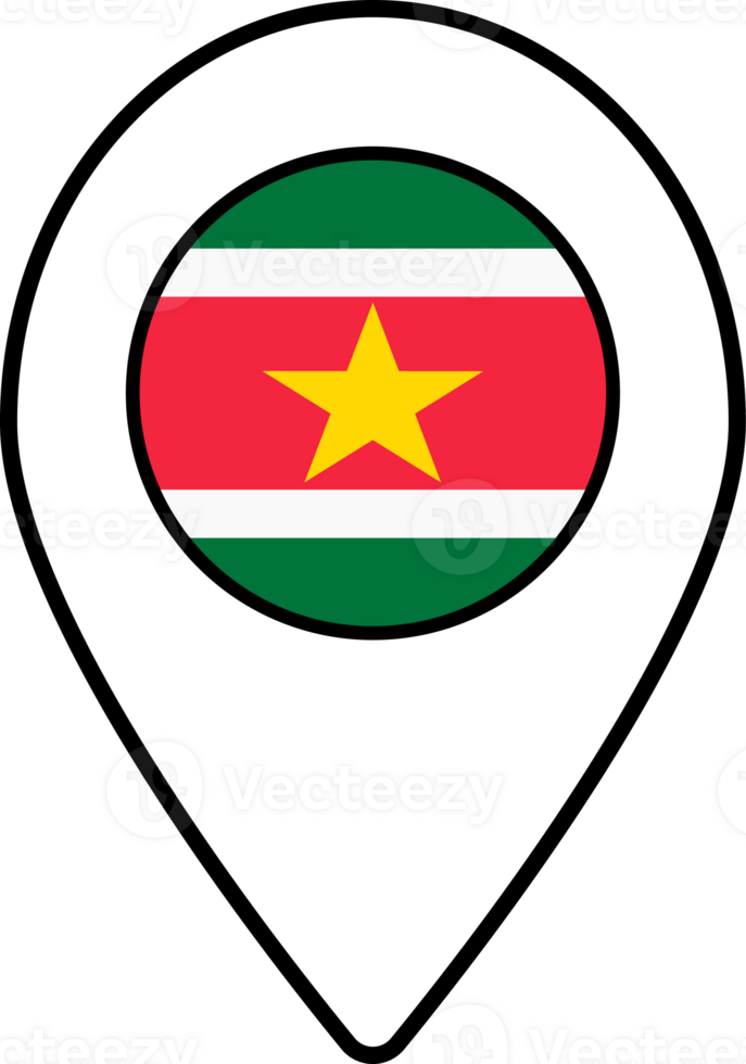 Suriname flag map pin navigation icon. png