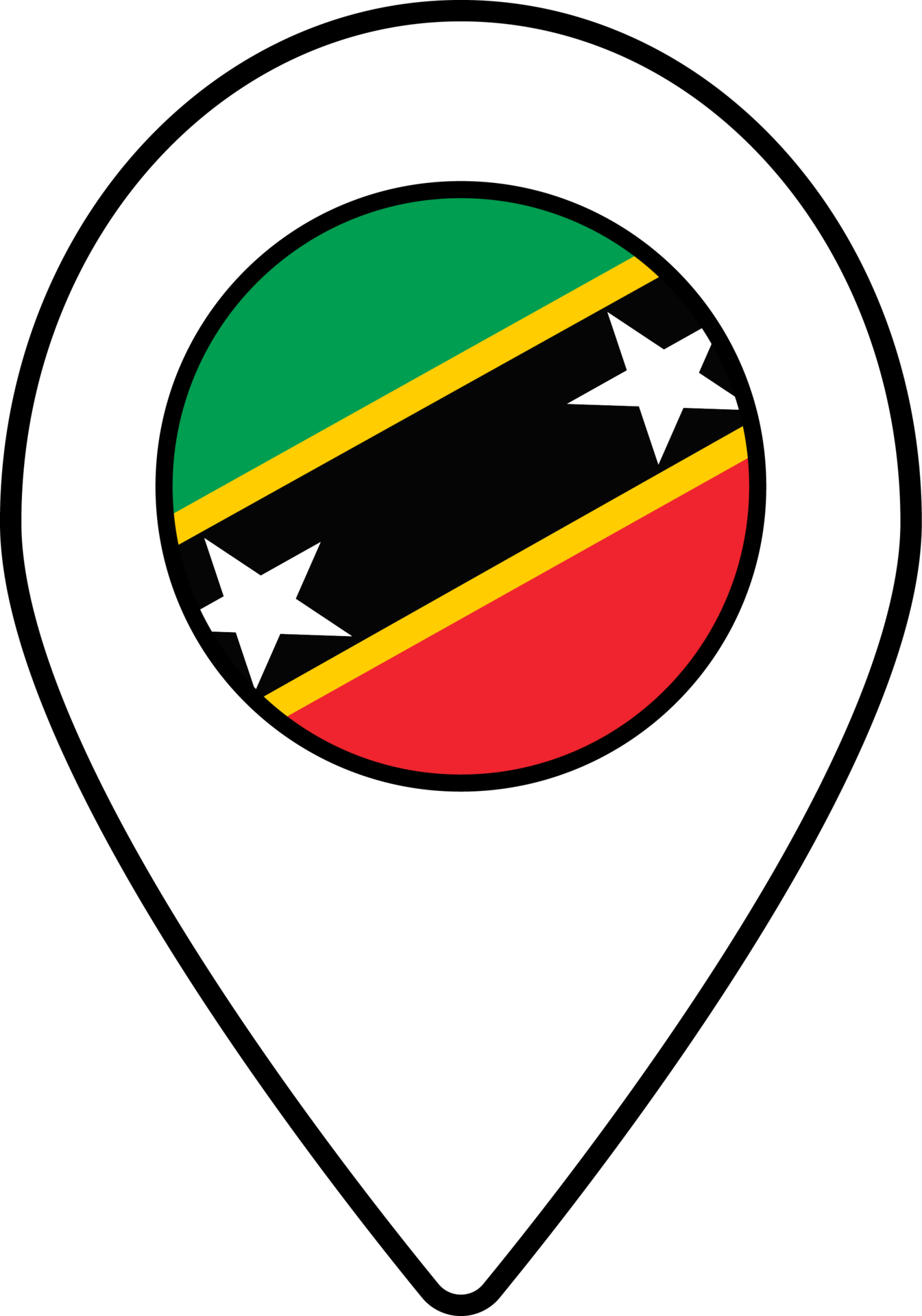Saint Kitts and Nevis flag map pin navigation icon. 23333493 PNG