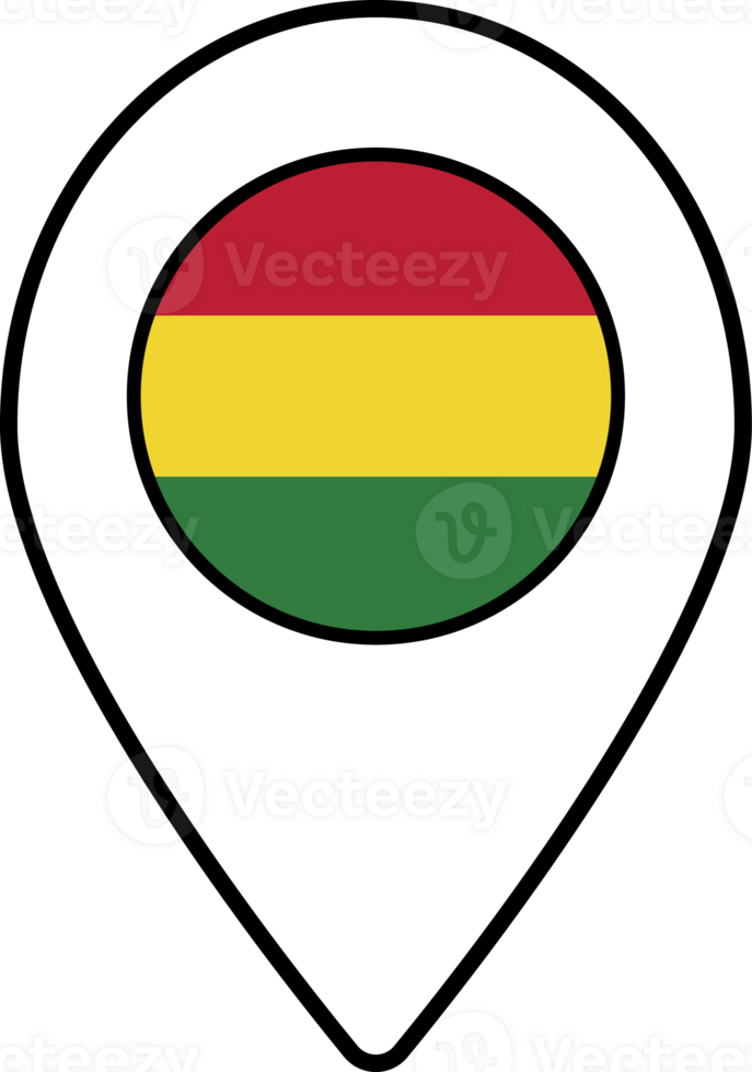 Bolivia flag map pin navigation icon. png