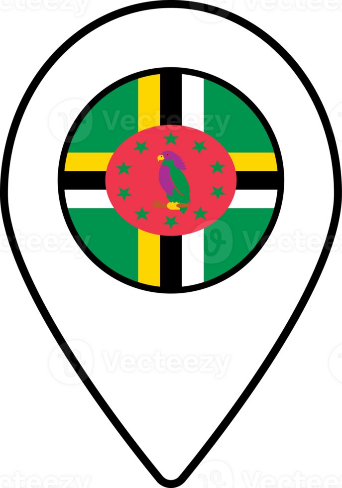 Dominica flag map pin navigation icon. png