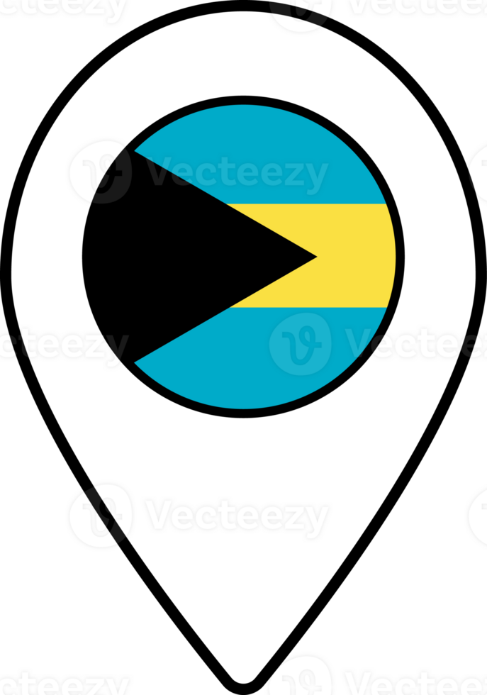 Bahamas flag map pin navigation icon. png