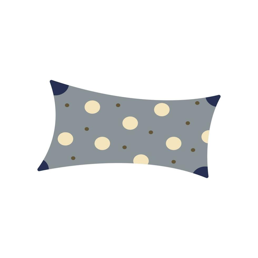 Soft fluffy pea print pillow. Flat illustration vector