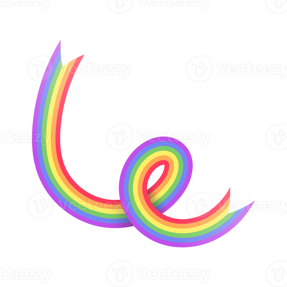 Abstract rainbow ribbon or banner LGBT pride flag.  Pride month graphic poster design element template. png
