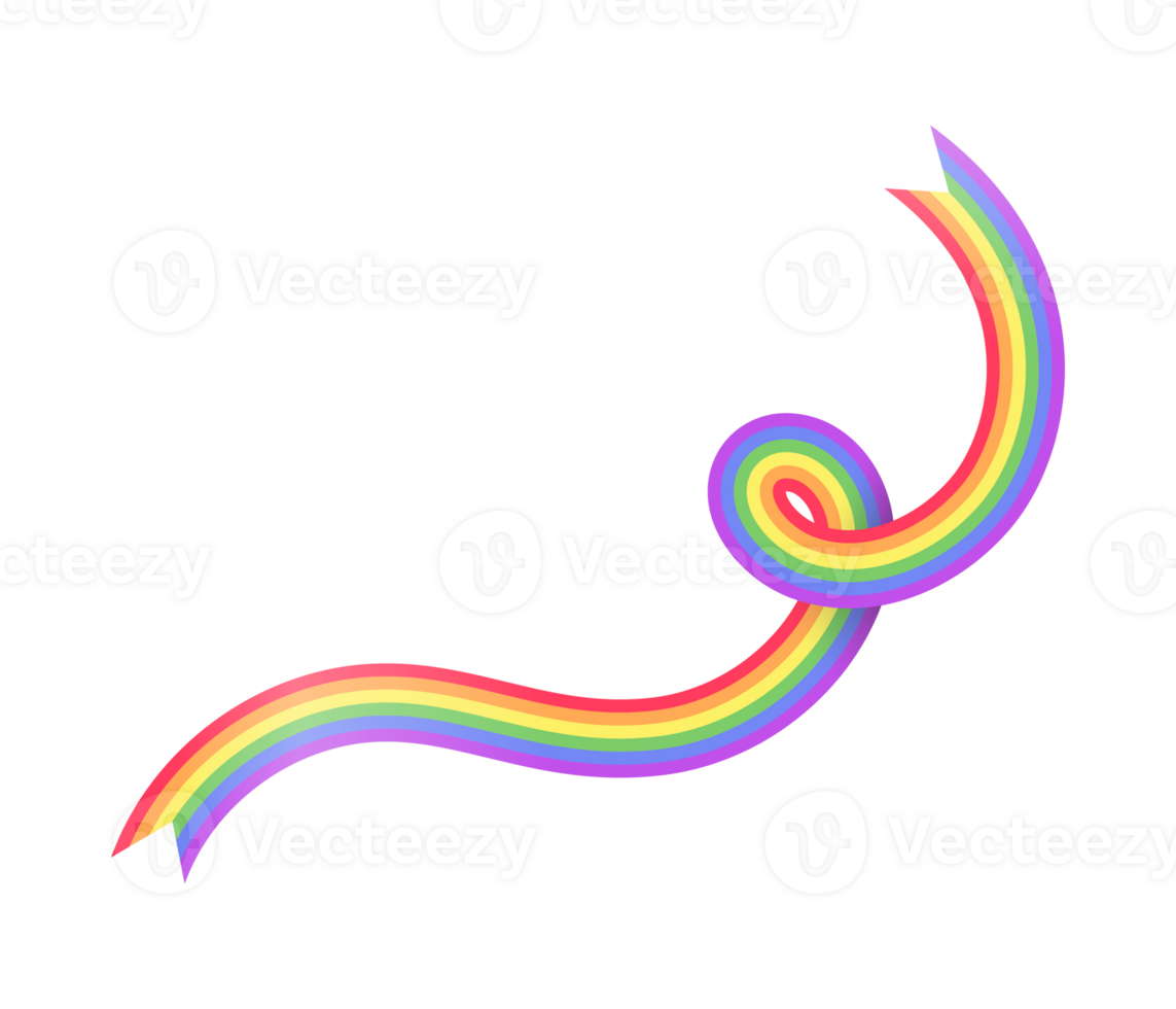 abstrait arc en ciel ruban ou bannière lgbt fierté drapeau. fierté mois graphique affiche conception élément modèle. png