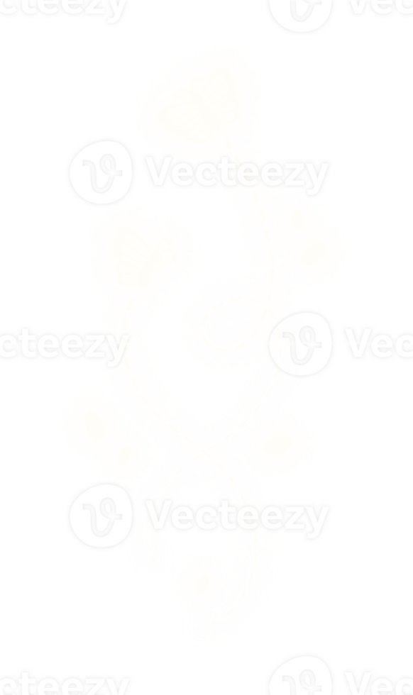 gloeiend vlinder met stippel spoor lijn. abstract voorjaar ontwerp element. png