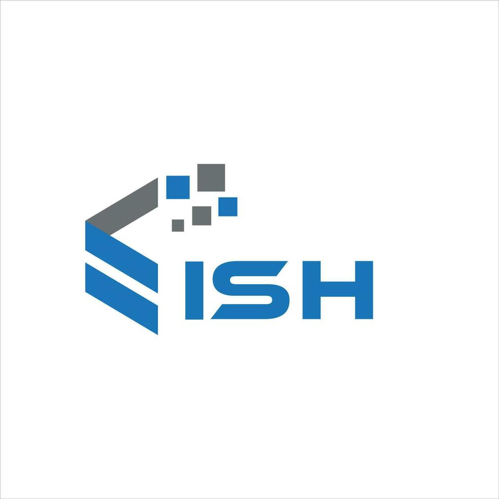 ISH letter logo design on white background. ISH creative initials letter logo concept. ISH letter design. vector