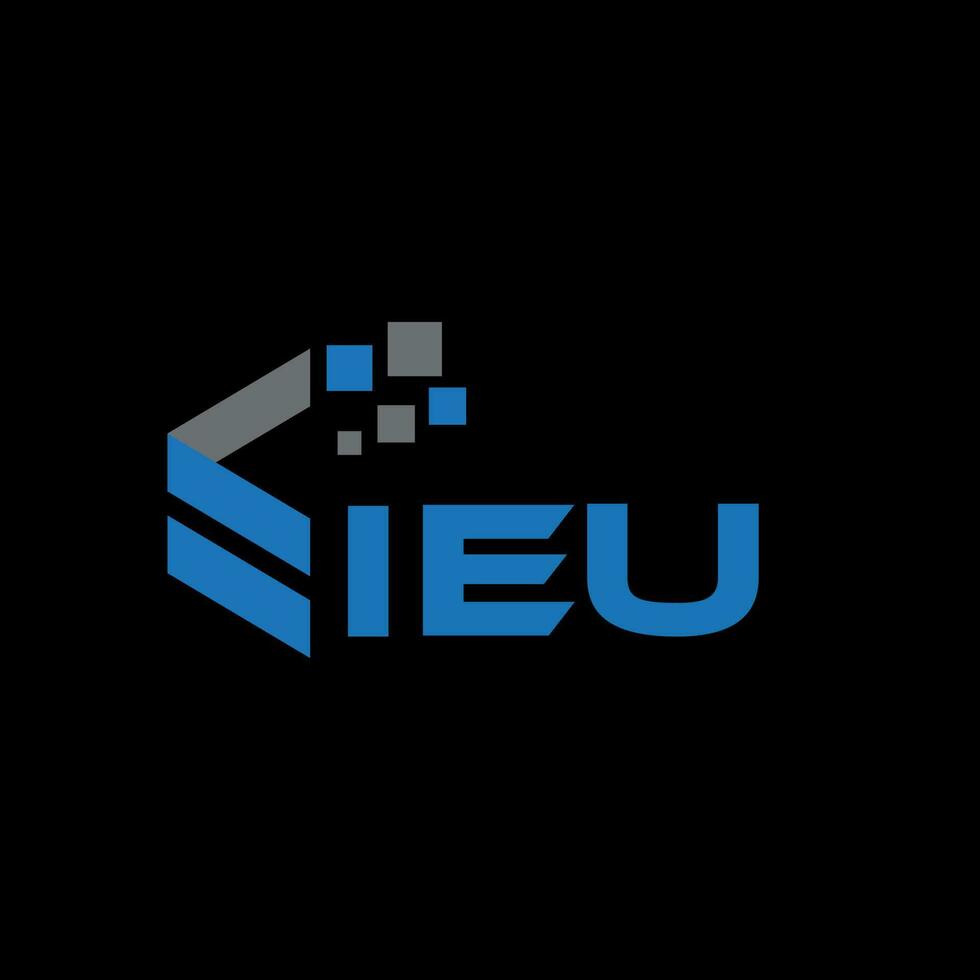IEU letter logo design on black background. IEU creative initials letter logo concept. IEU letter design. vector