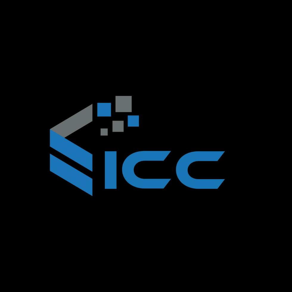 icc letra logo diseño en negro antecedentes. icc creativo iniciales letra logo concepto. icc letra diseño. vector