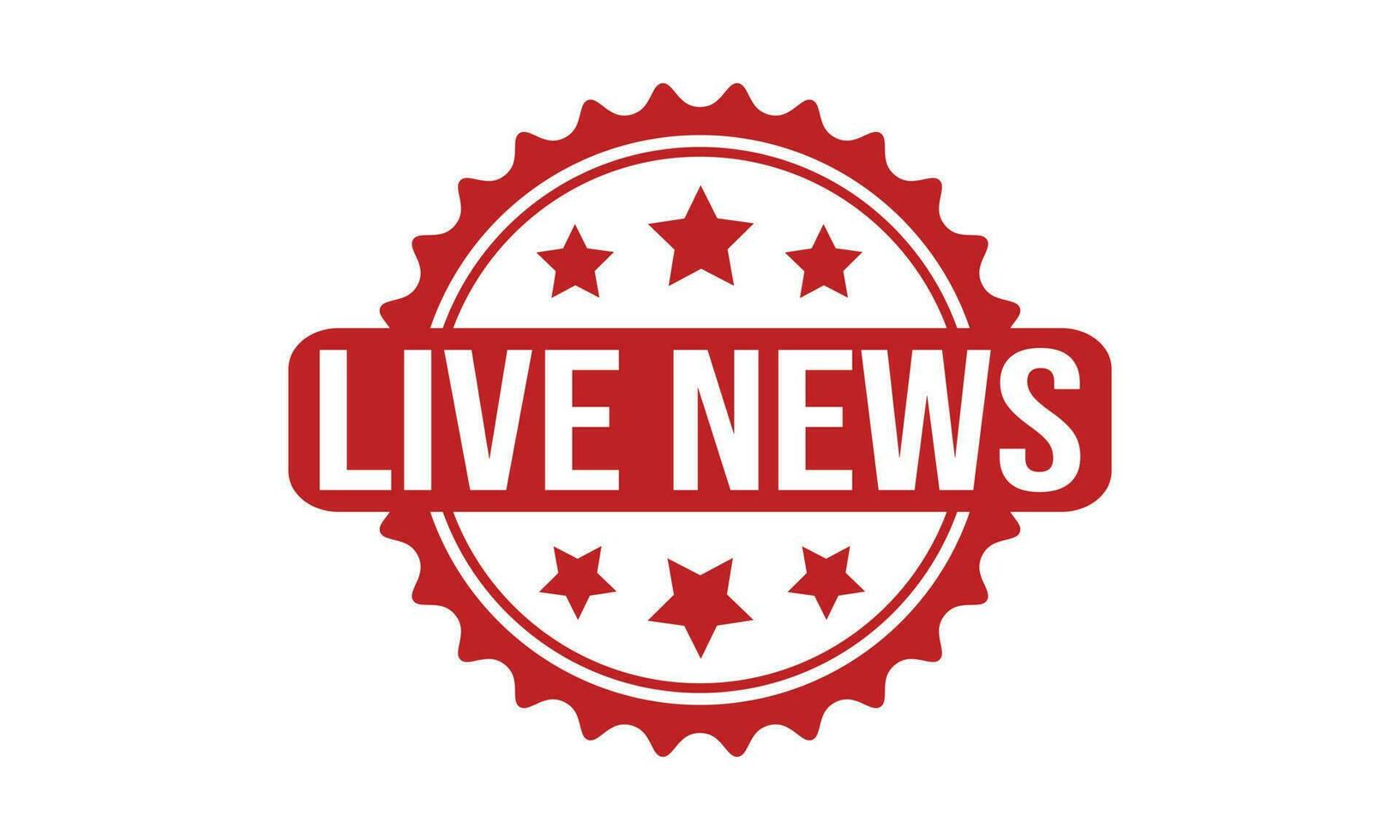 Live News Rubber Stamp Seal Vector