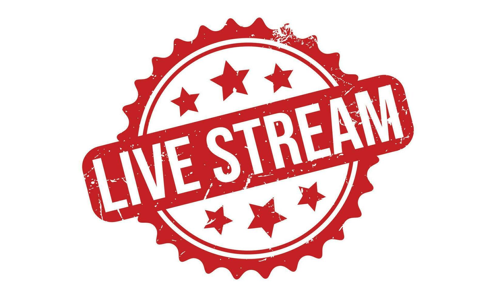 Live Stream Rubber Stamp Seal Vector