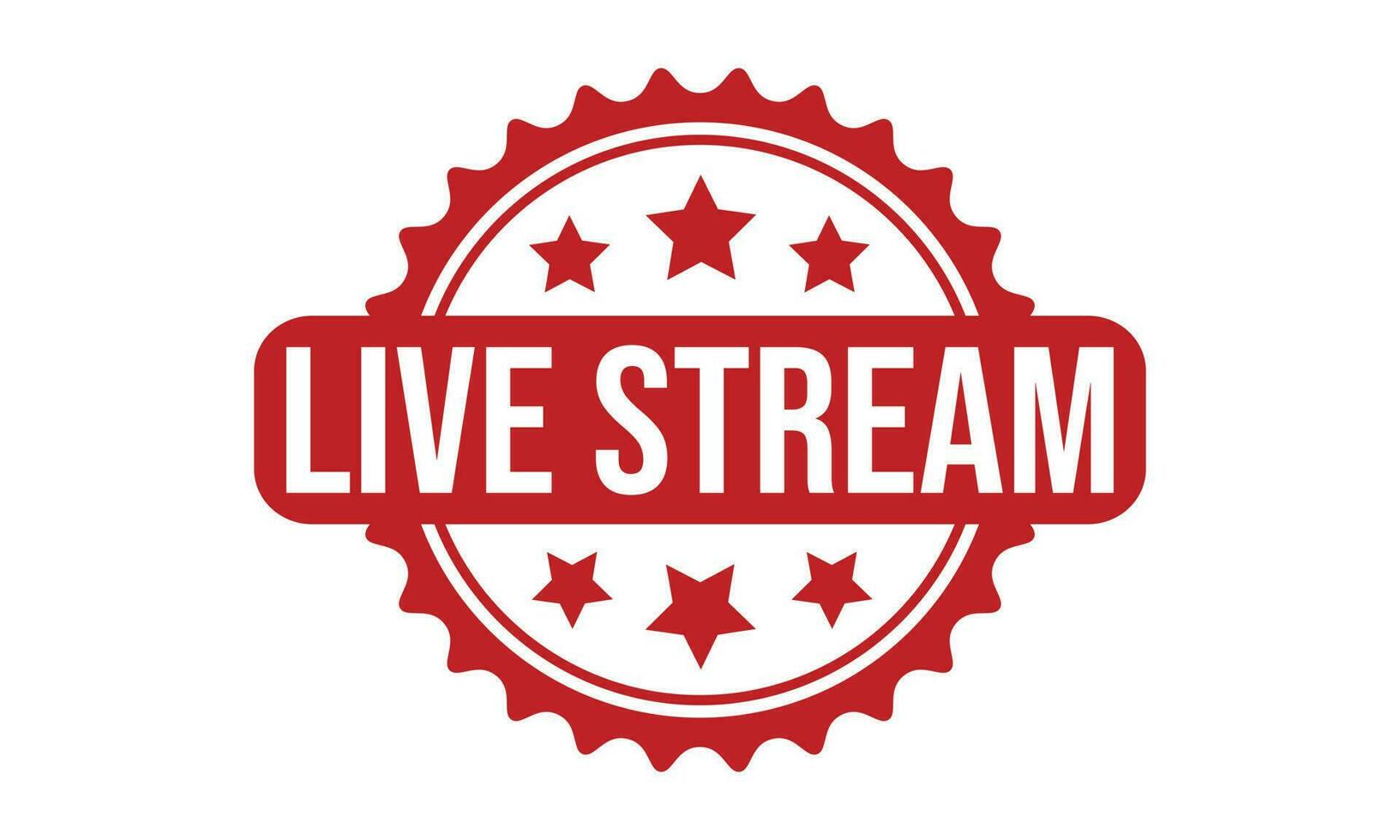Live Stream Rubber Stamp Seal Vector