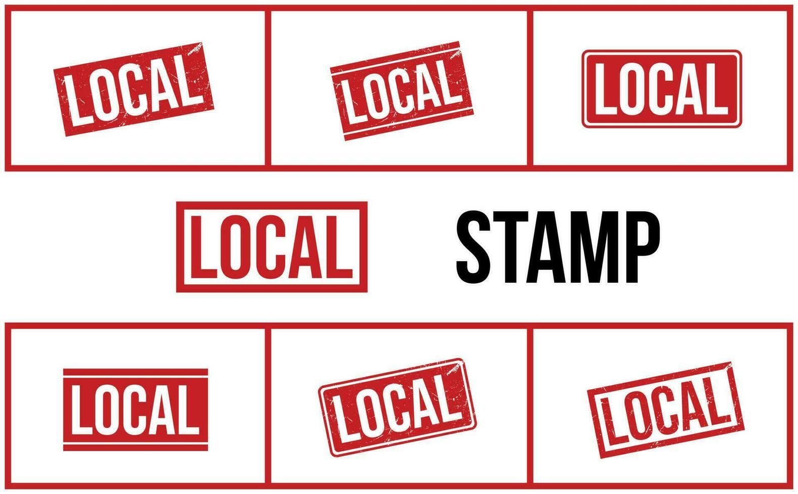 Local Rubber Stamp Set Vector