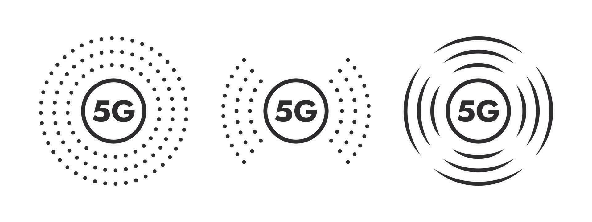 5G network wireless technology icons. Superfast 5G cellular. Vector scalable graphics