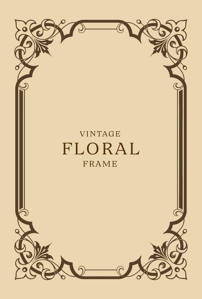 Free vector abstract floral frame vintage background vector