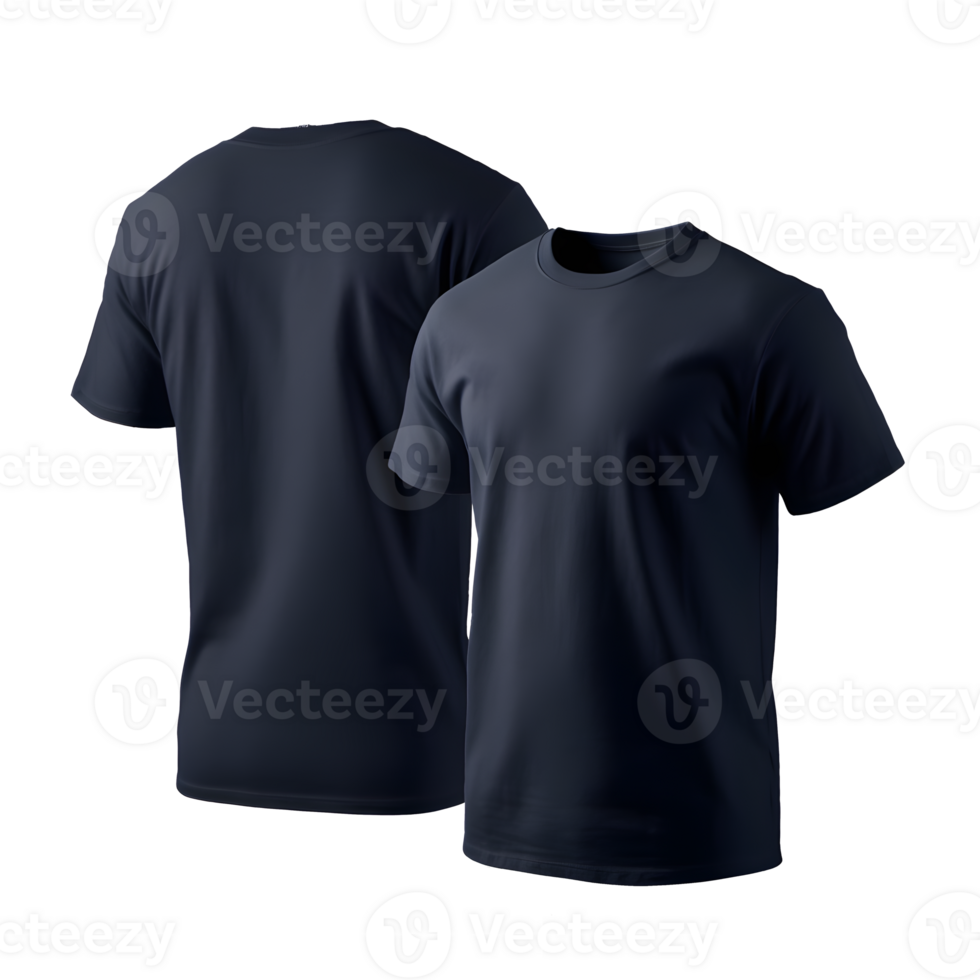 navy blue tshirt on transparent background png