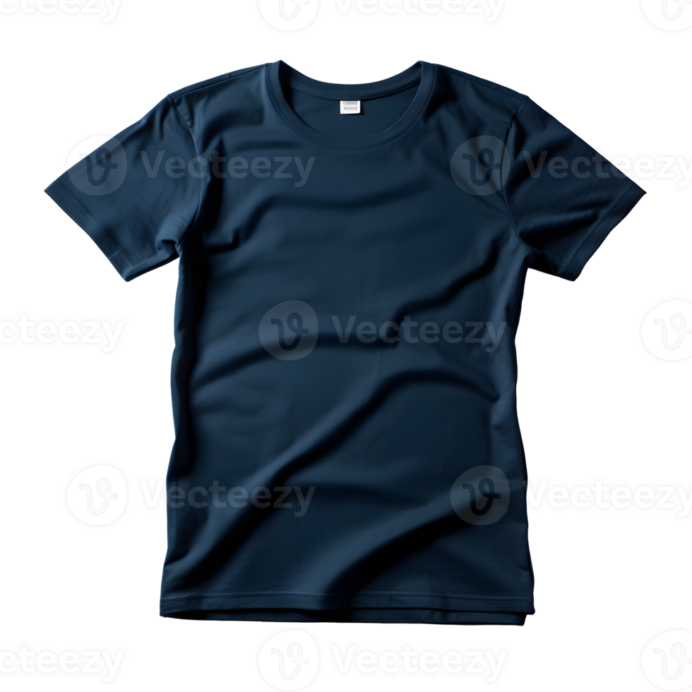navy blue tshirt on transparent background png