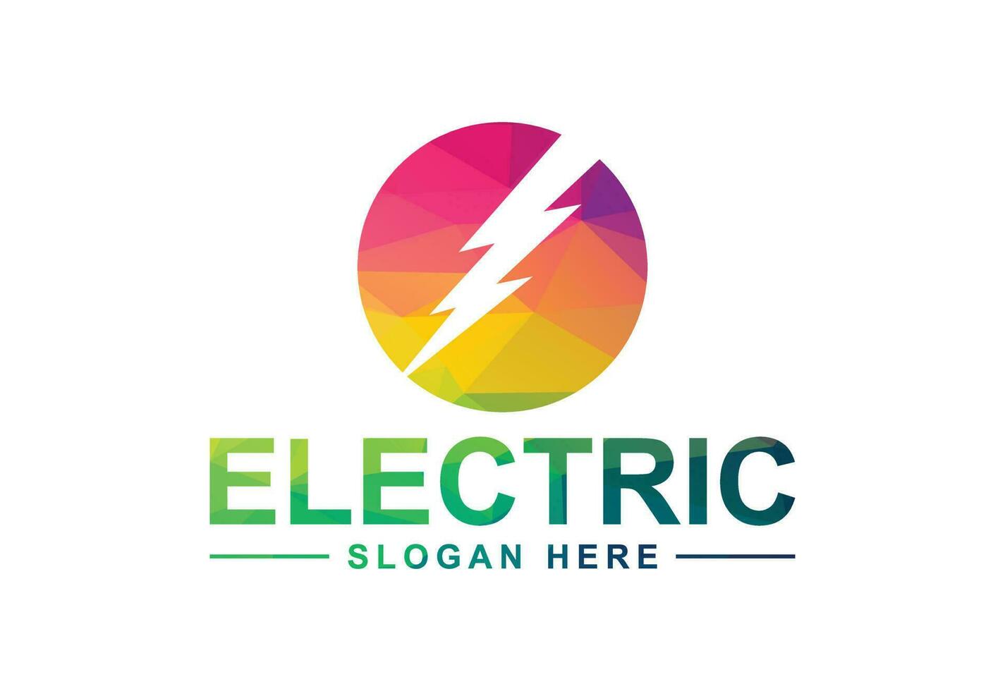 Low Poly and Electric logo, Lighting bolt , Thunder bolt design logo template, vector illustration