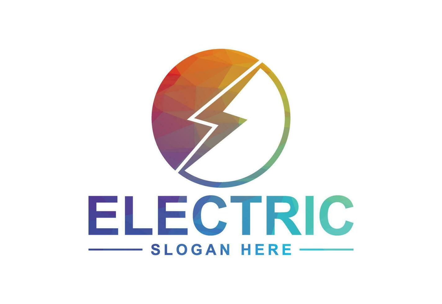 Low Poly and Electric logo, Lighting bolt , Thunder bolt design logo template, vector illustration