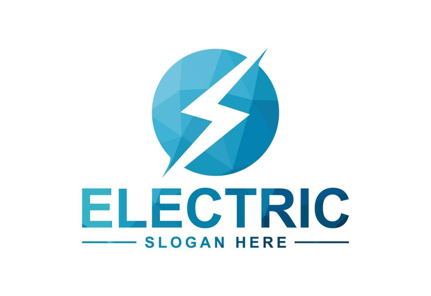 Low Poly and Electric logo, Lighting bolt , Thunder bolt design logo template, vector illustration