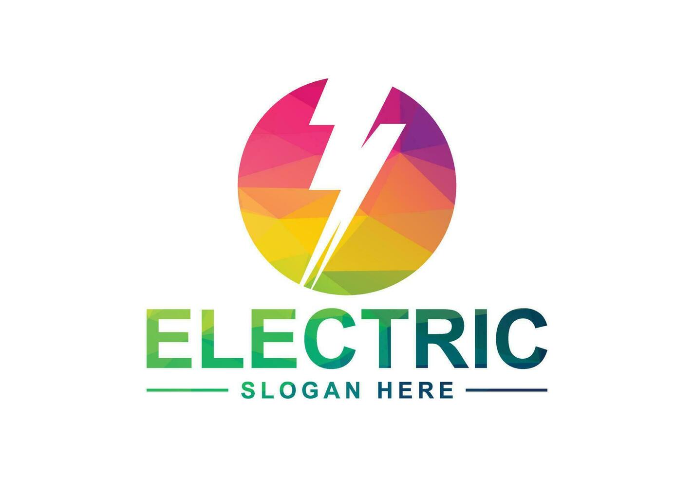 Low Poly and Electric logo, Lighting bolt , Thunder bolt design logo template, vector illustration