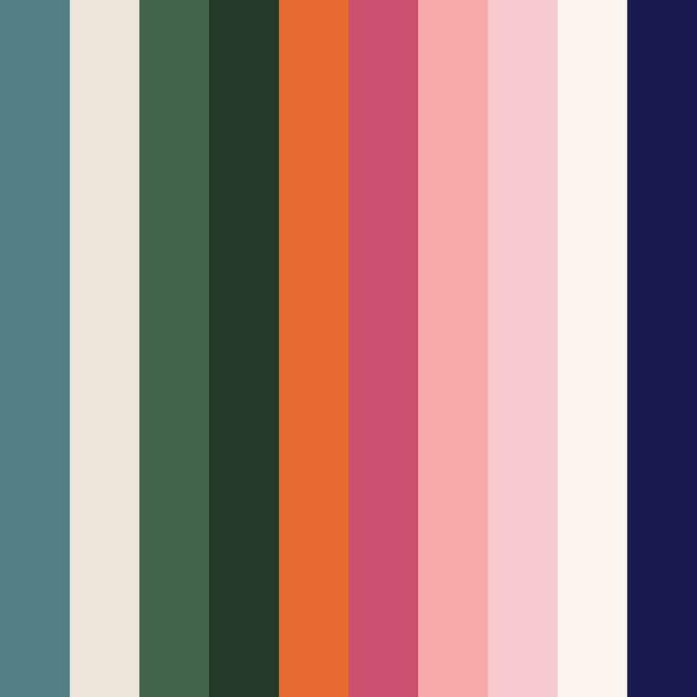 Collection Color palette, Pastel. Flat vector illustration. Include the color of the pastel color collection.