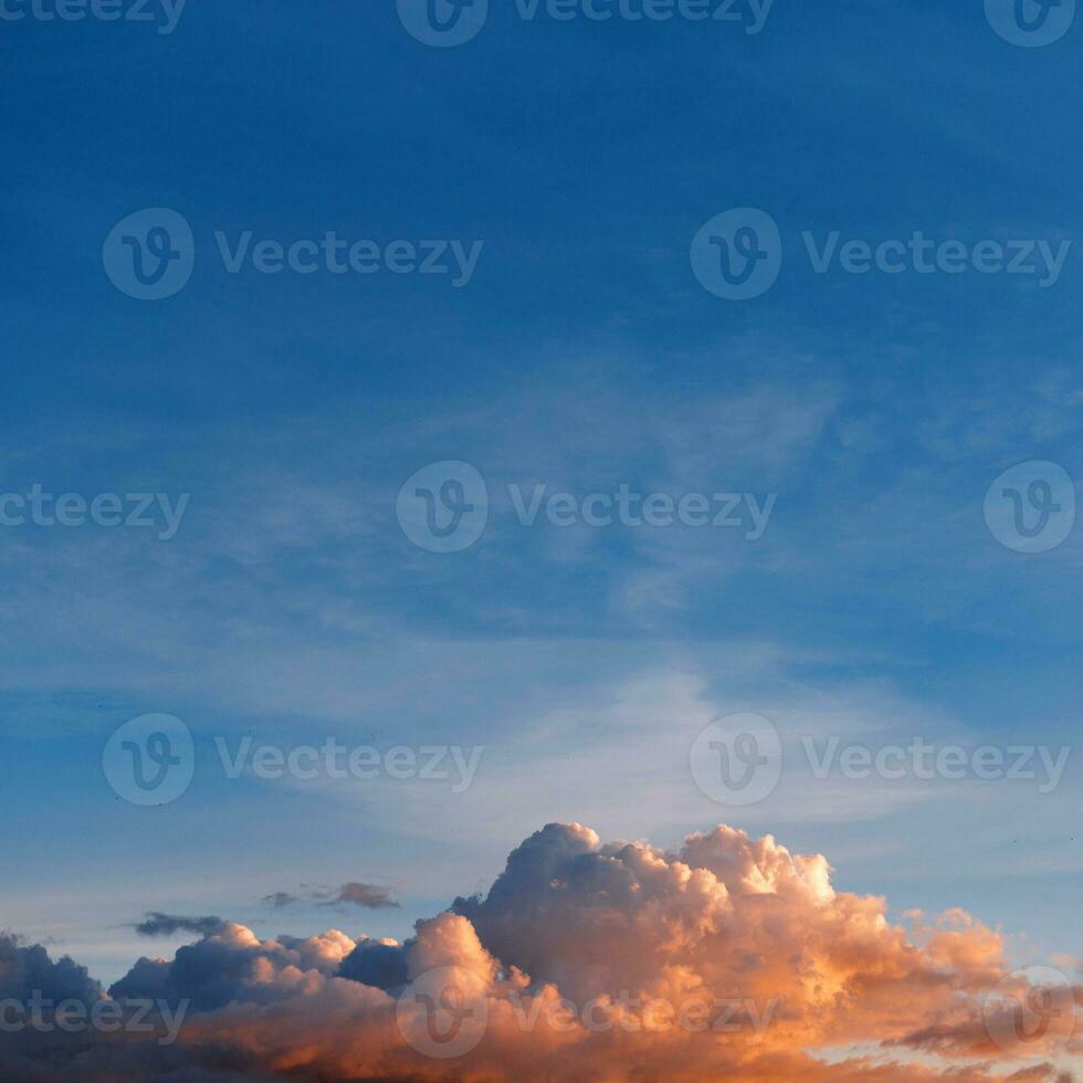 Beautiful blue sky with amazing clouds photo