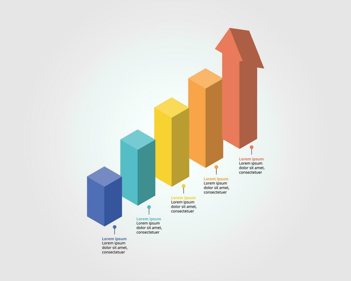 bar chart timeline template for infographic for presentation for 5 element vector