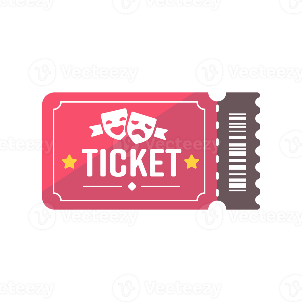 Ripped paper ticket For a movie pass or a show at the cinema png