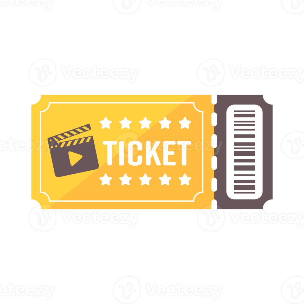 Ripped paper ticket For a movie pass or a show at the cinema png