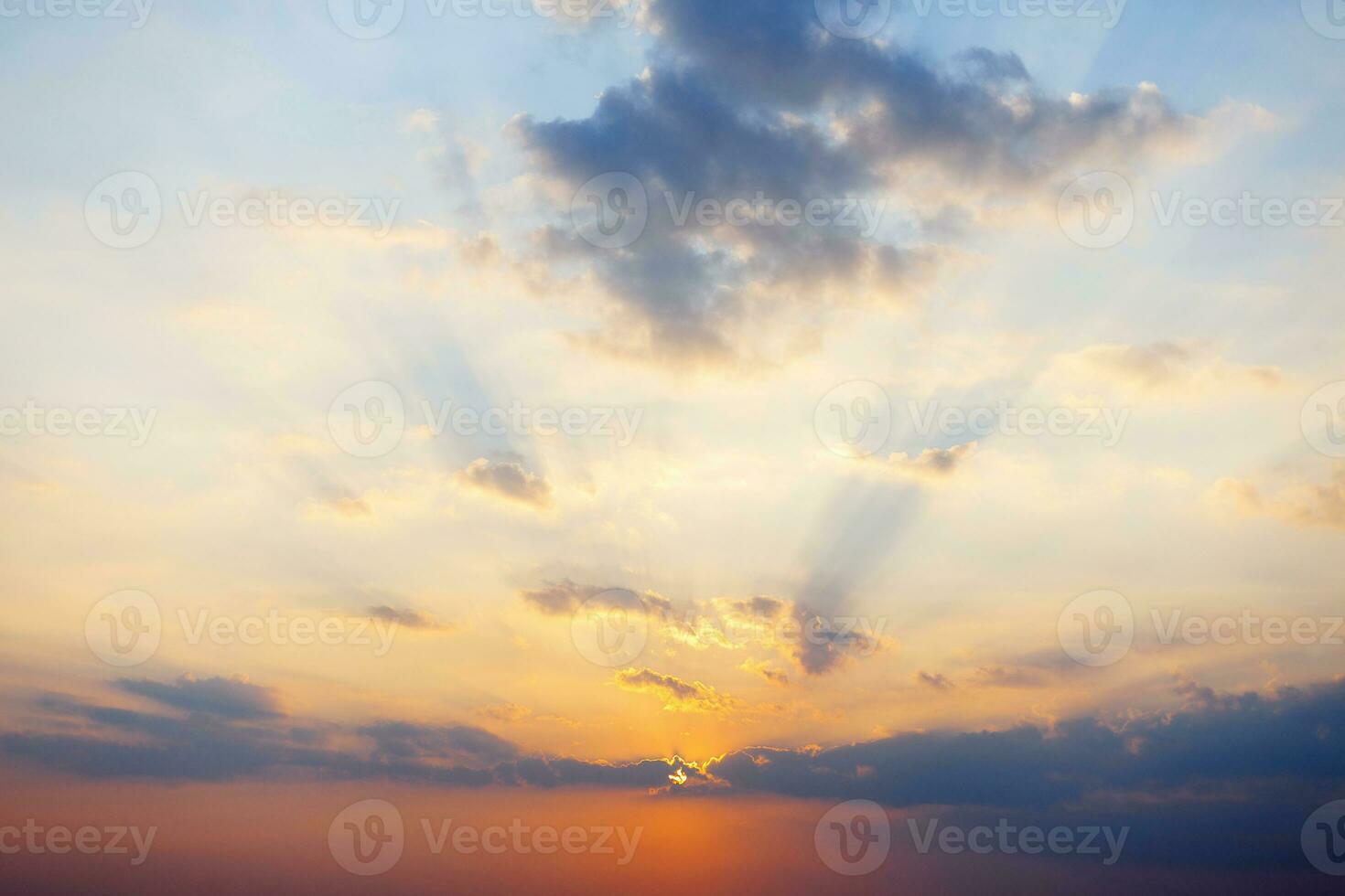 Beautiful sky with clouds. Sunset photo