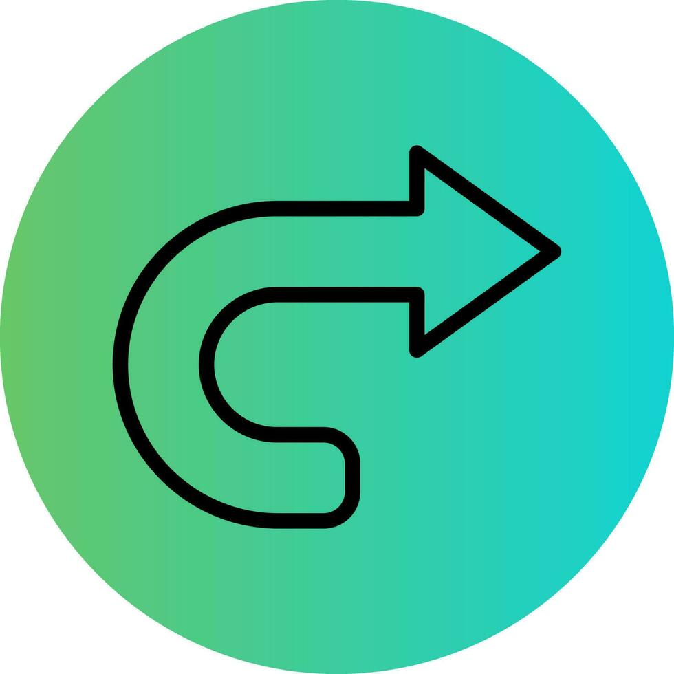 Curved Right Vector Icon Design