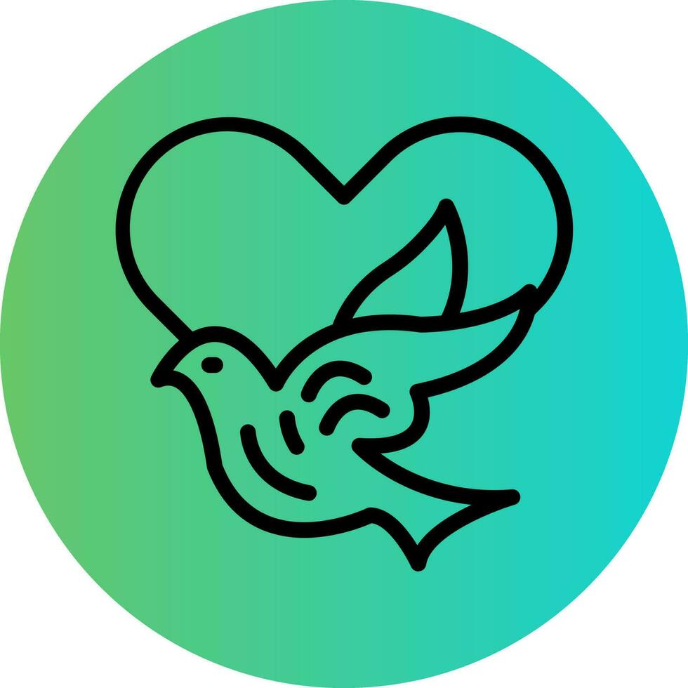 Dove with Heart Vector Icon Design